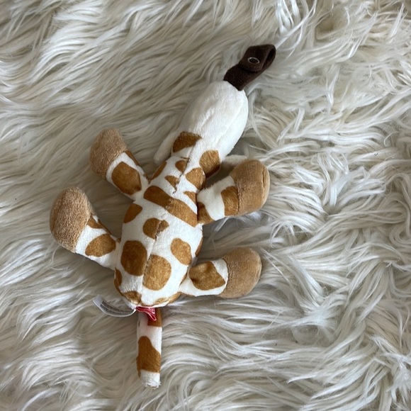 Nuby brown tan giraffe Small hand held stuffed plush pacifier holder clip baby - Picture 5 of 16
